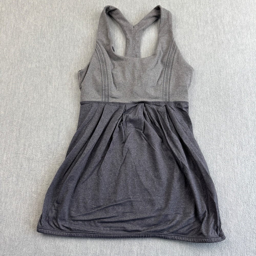 Lululemon Tank Top Women 4 Gray Power Dance Stretch Racerback Yoga Gym Athletic